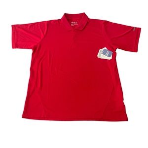 NWT Reebok Short Sleeve Polo Golf Shirt Mens Size XL Red